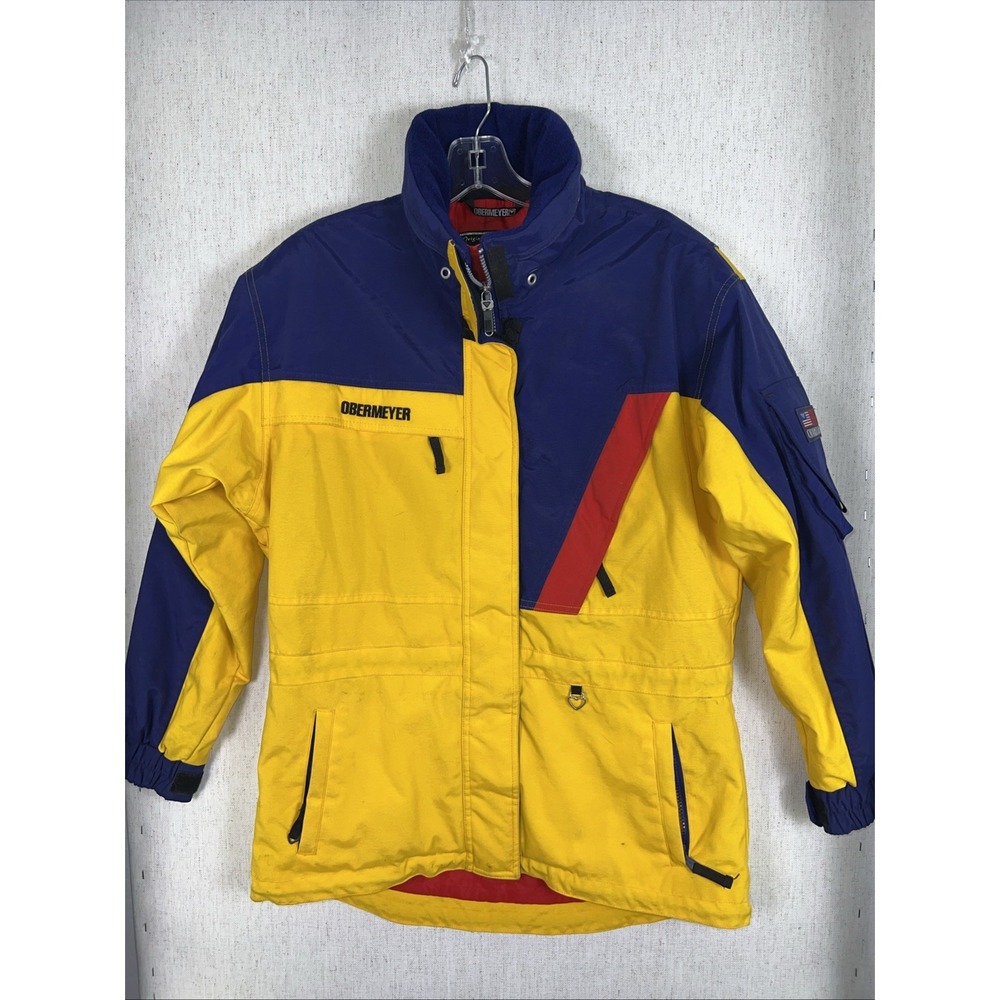 Vintage Obermeyer Sport Women's Ski Jacket Insulated‎ Size 10 Yellow, Blue, Red